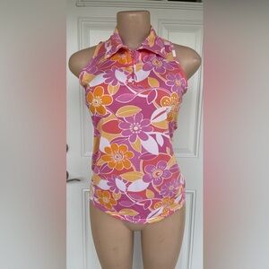 Tzu Tzu Pink and Orange Floral Women's Top